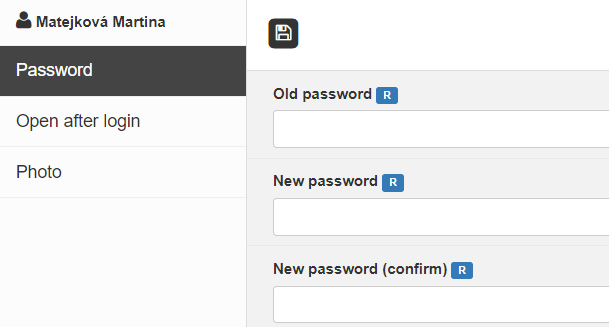 Change password