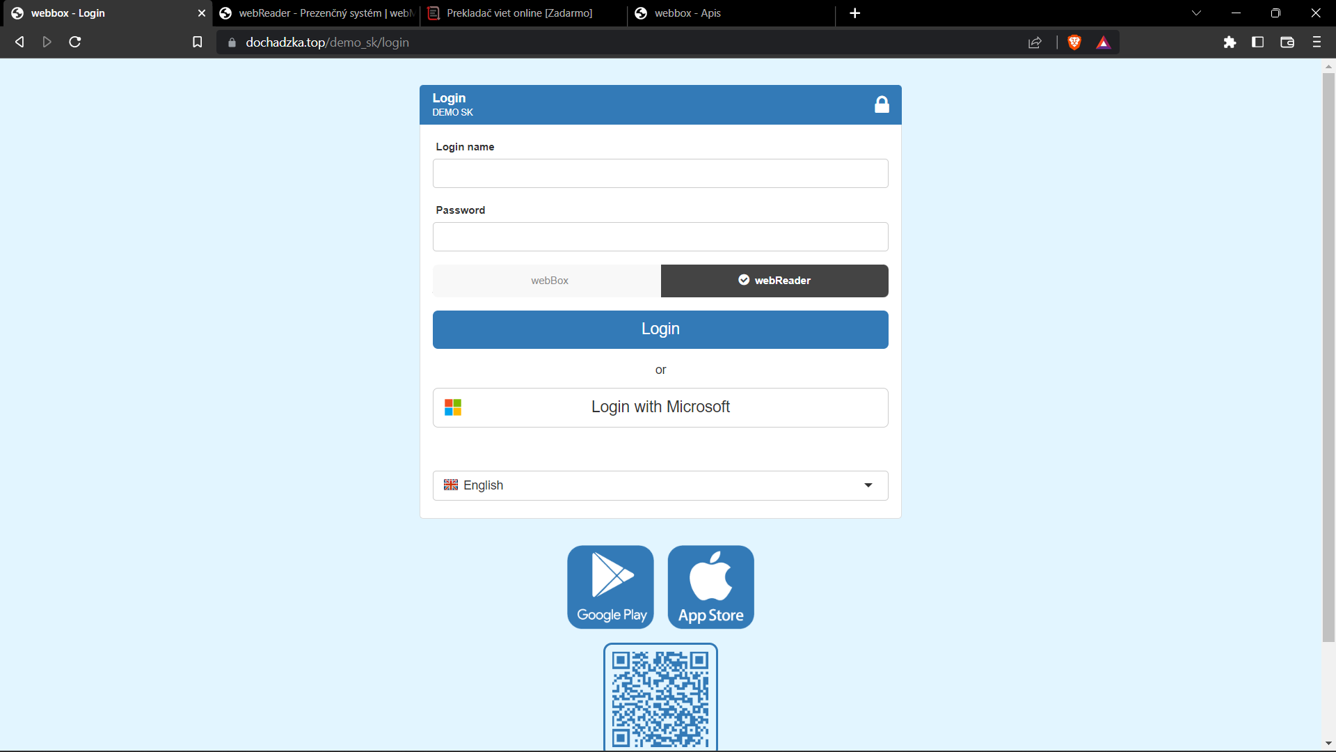 Login through webBox