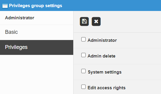 Privileges admin