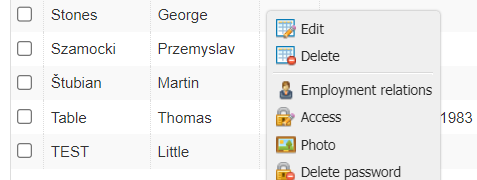 Edit user