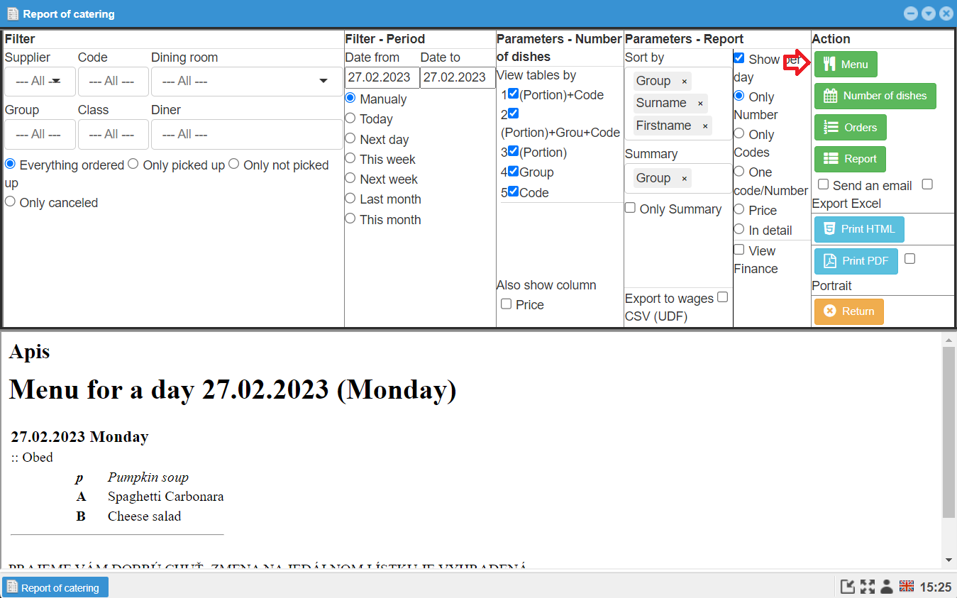 Modul webApetit
