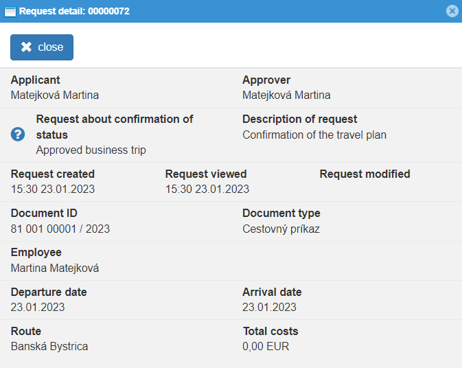 Request details