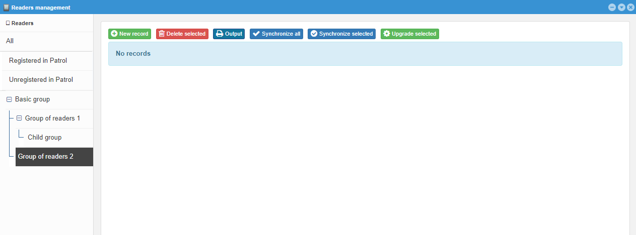 Reader management - empty