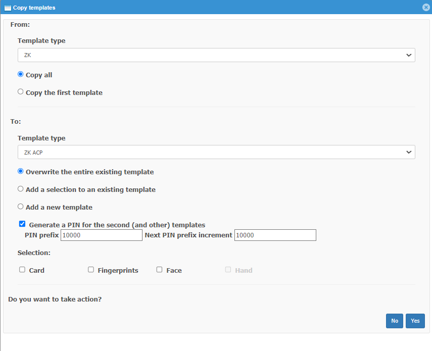 Copy templates