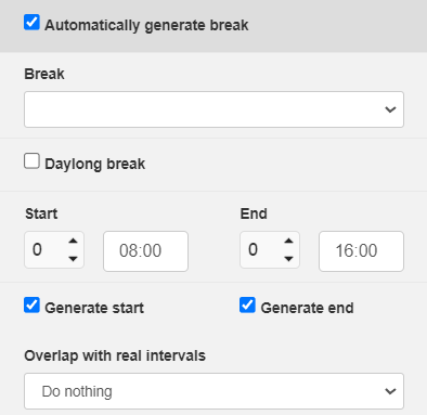 Interval generator- settings 2