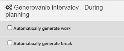 Interval generator- settings