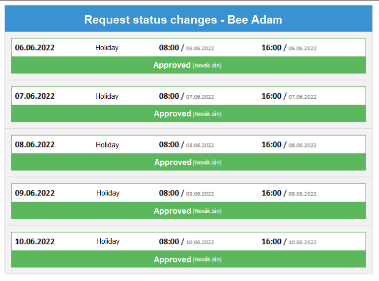 Request approved