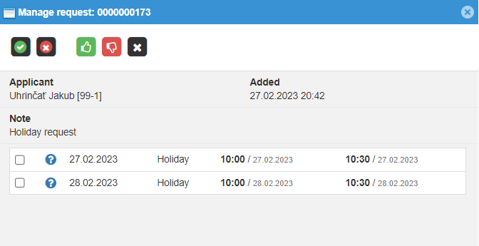 Manage request