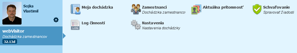 Admin obrazovka